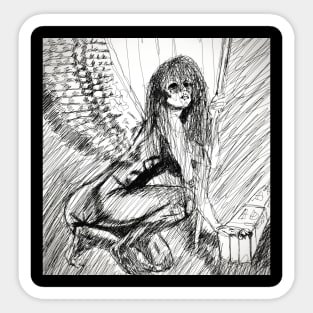 Drawing of an angel Sticker